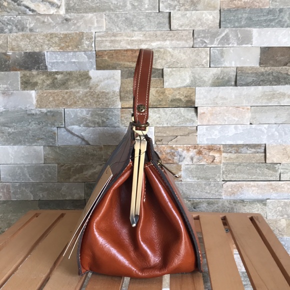 🎁 Patricia Nash Ardella Leather Metal Frame Satchel - Picture 5 of 7